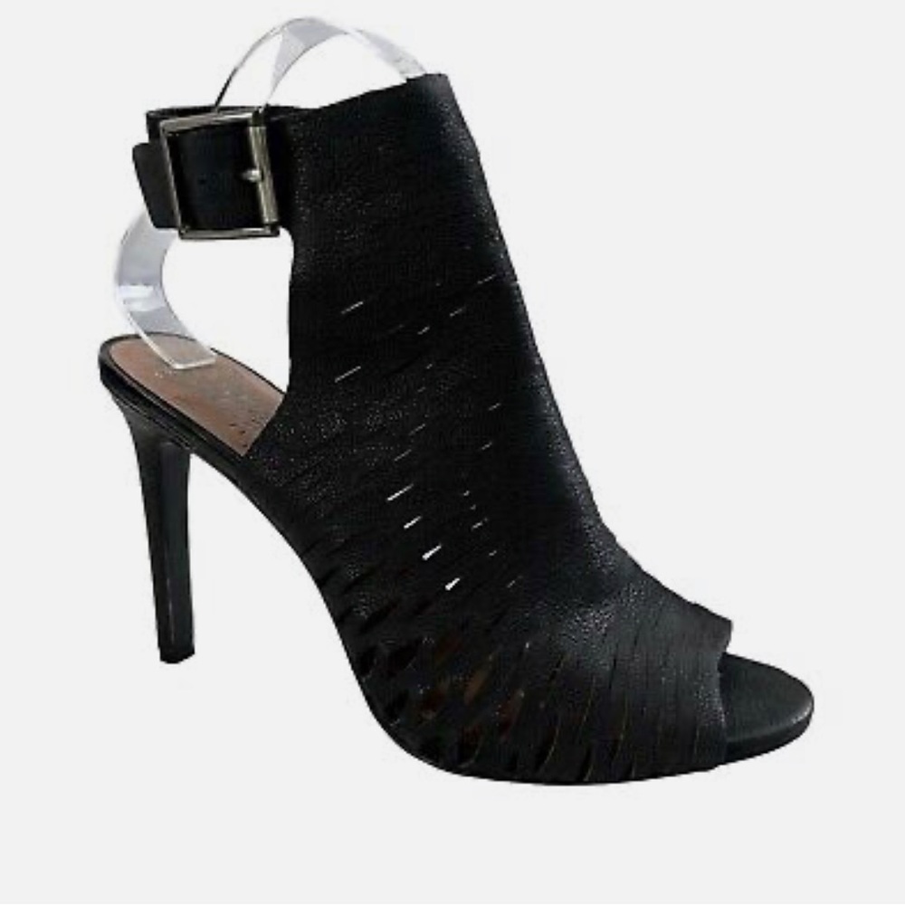 Vince Camuto Kayjay Black Caged Leather High Heel Bootie Size 6.5